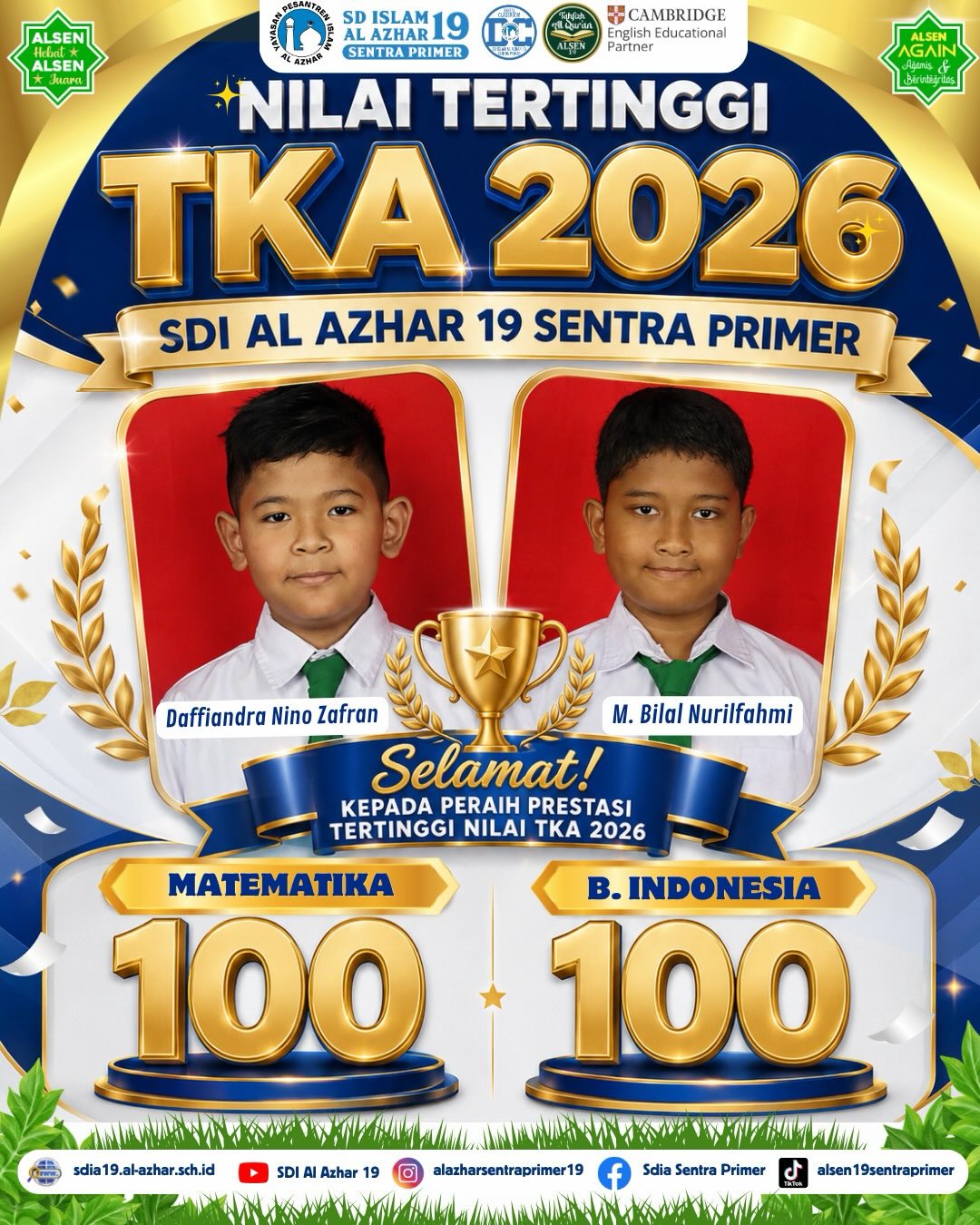 Perbandingan Literasi dan Numerasi Murid pada TKA SDIA 19 Sentra Primer