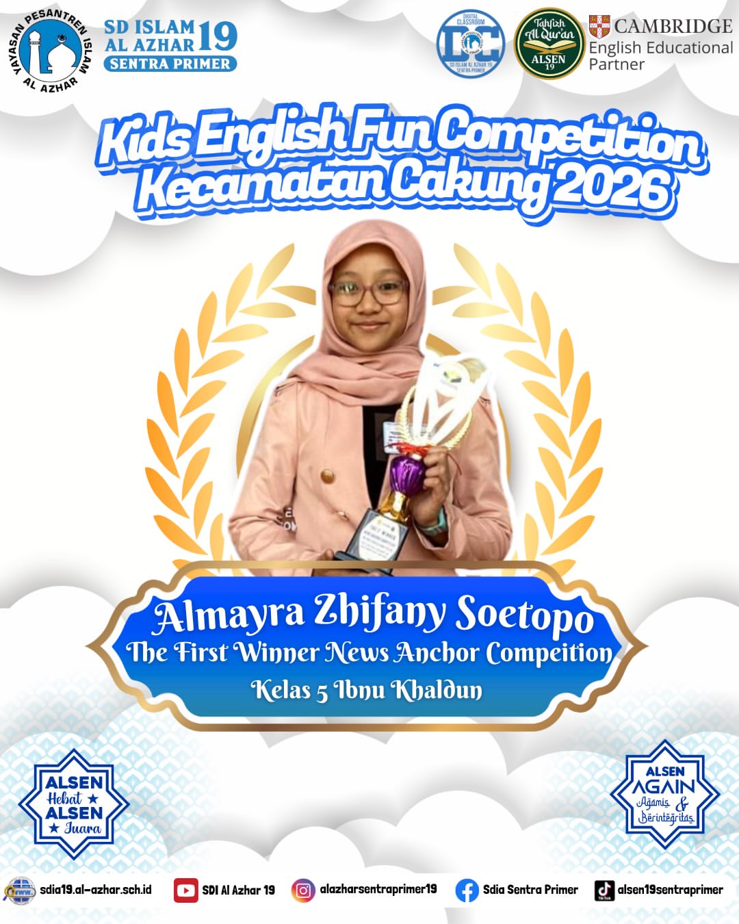 Prestasi Murid SDIA 19 Sentra Primer di Kids English Fun Competition Kecamatan Cakung 2026